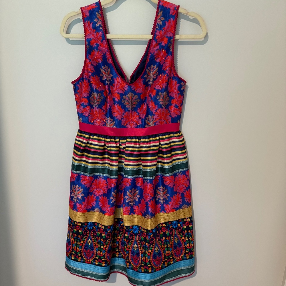 Anthropologie Payal Jain Womens Francesca Cocktail Dress Sleeveless Size 2P